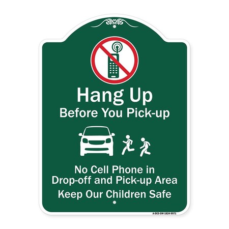 Signmission Hang-up Before You Pick-up Heavy-Gauge Aluminum Architectural Sign, 24" H, GW-1824-9971 A-DES-GW-1824-9971